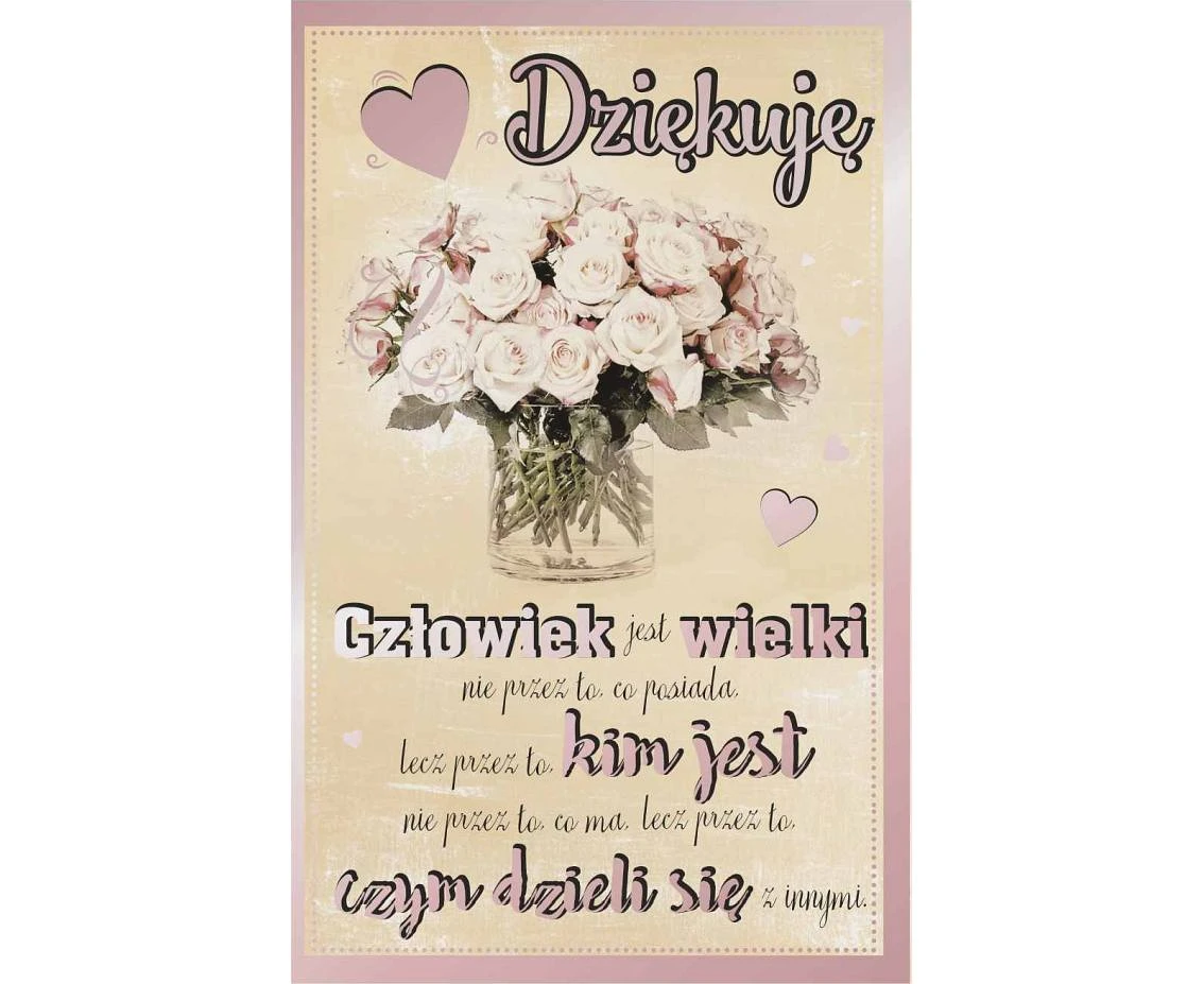 Thank you card, Bouquet of flowers, 13x20,5 cm